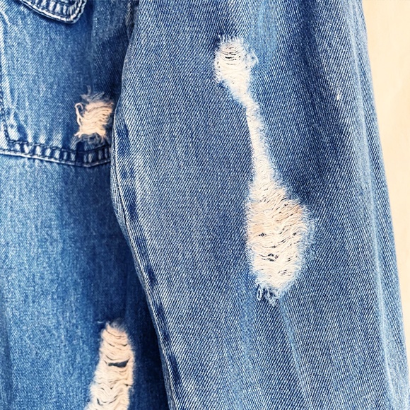 Distressed Denim Jean Jacket - Picture 4 of 5